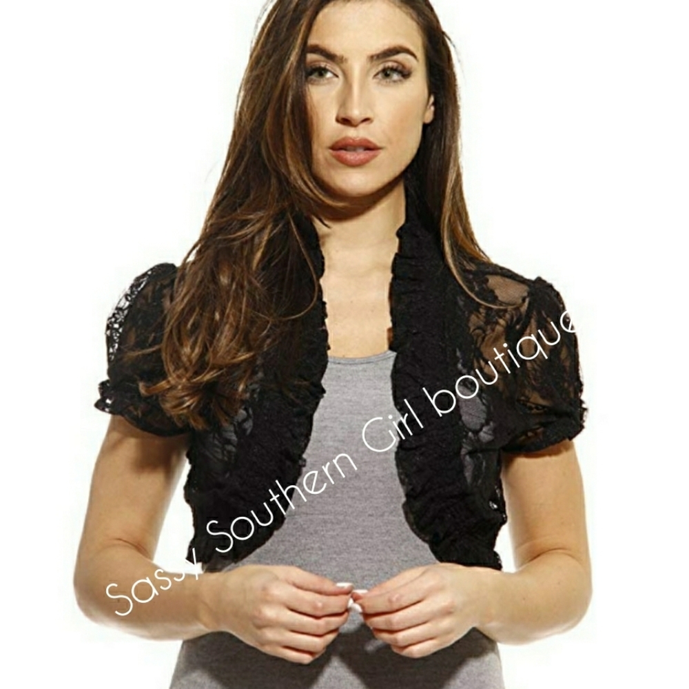 🆕⭐ Black lace shrug bolero